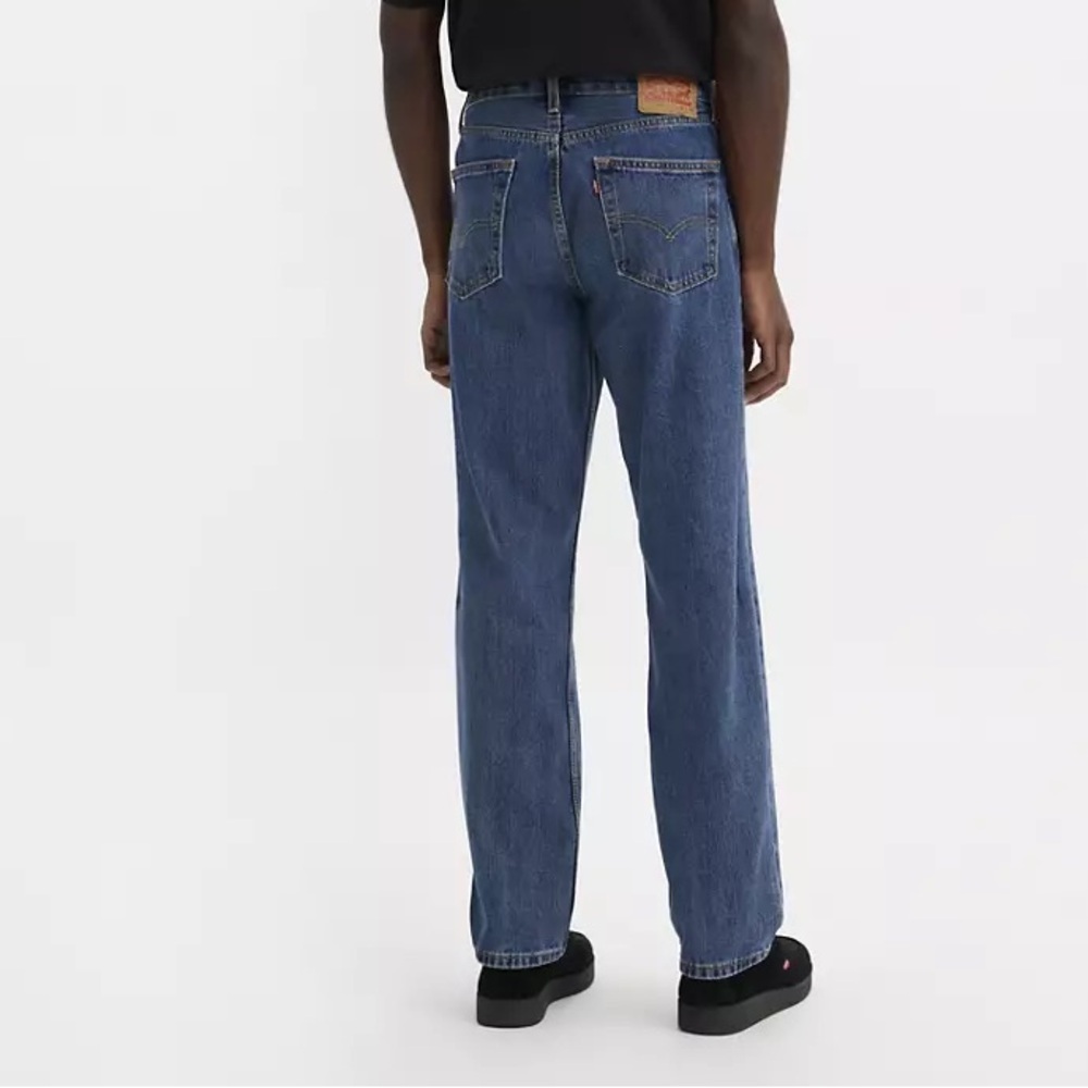 Levi’s Men’s 505 Regular Fit 100% Cotton Zip Fly Dark Stonewash Blue Jeans 44x34